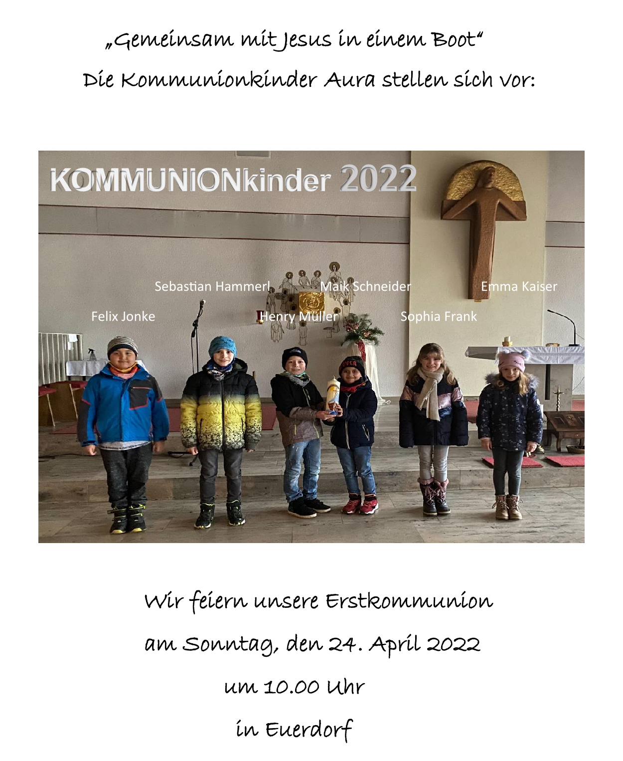 2022 Kinder der Erstkommunion Aura Vorstellung