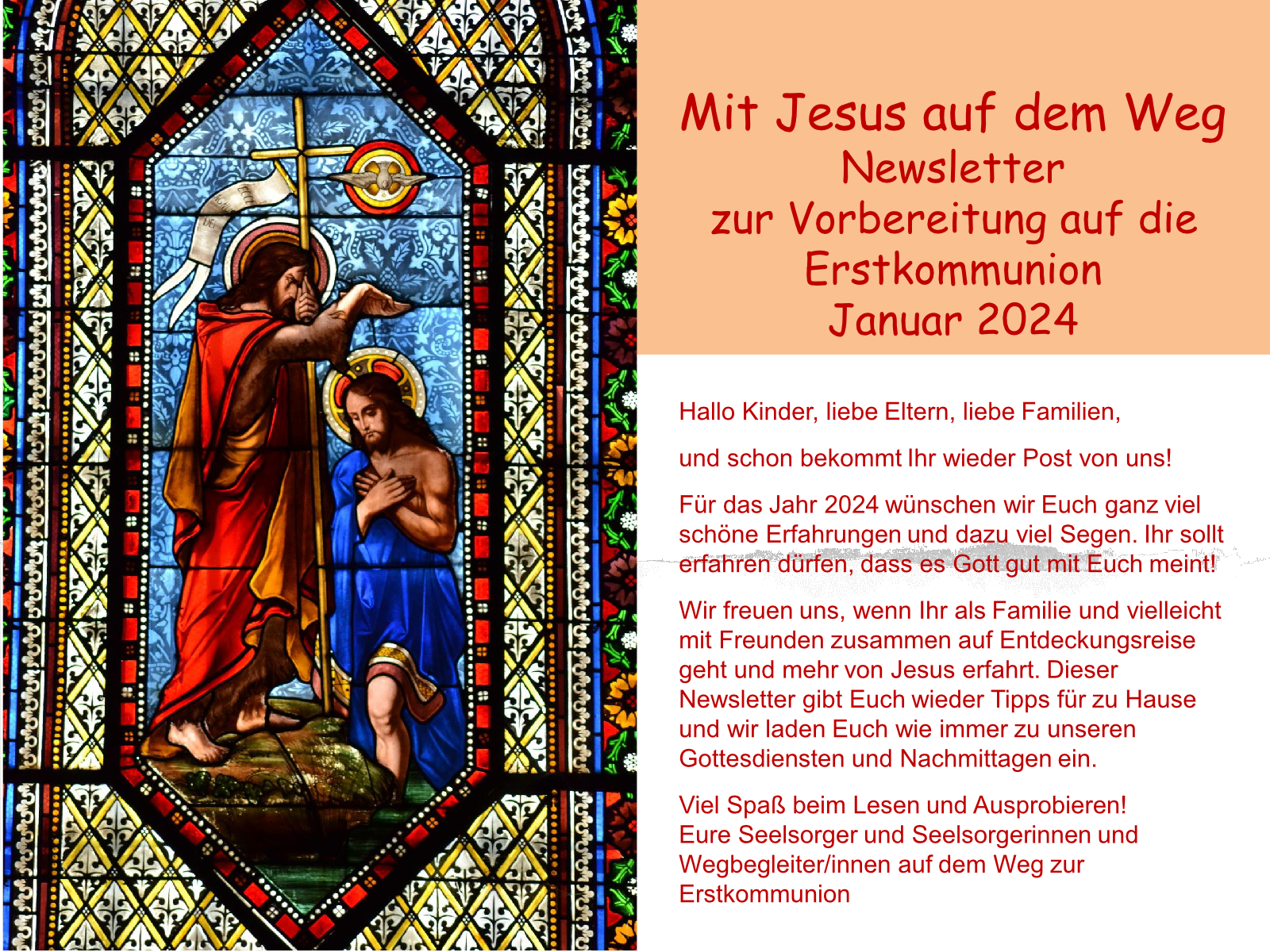 Erstlommunion 2024 Newsletter Januar VSB