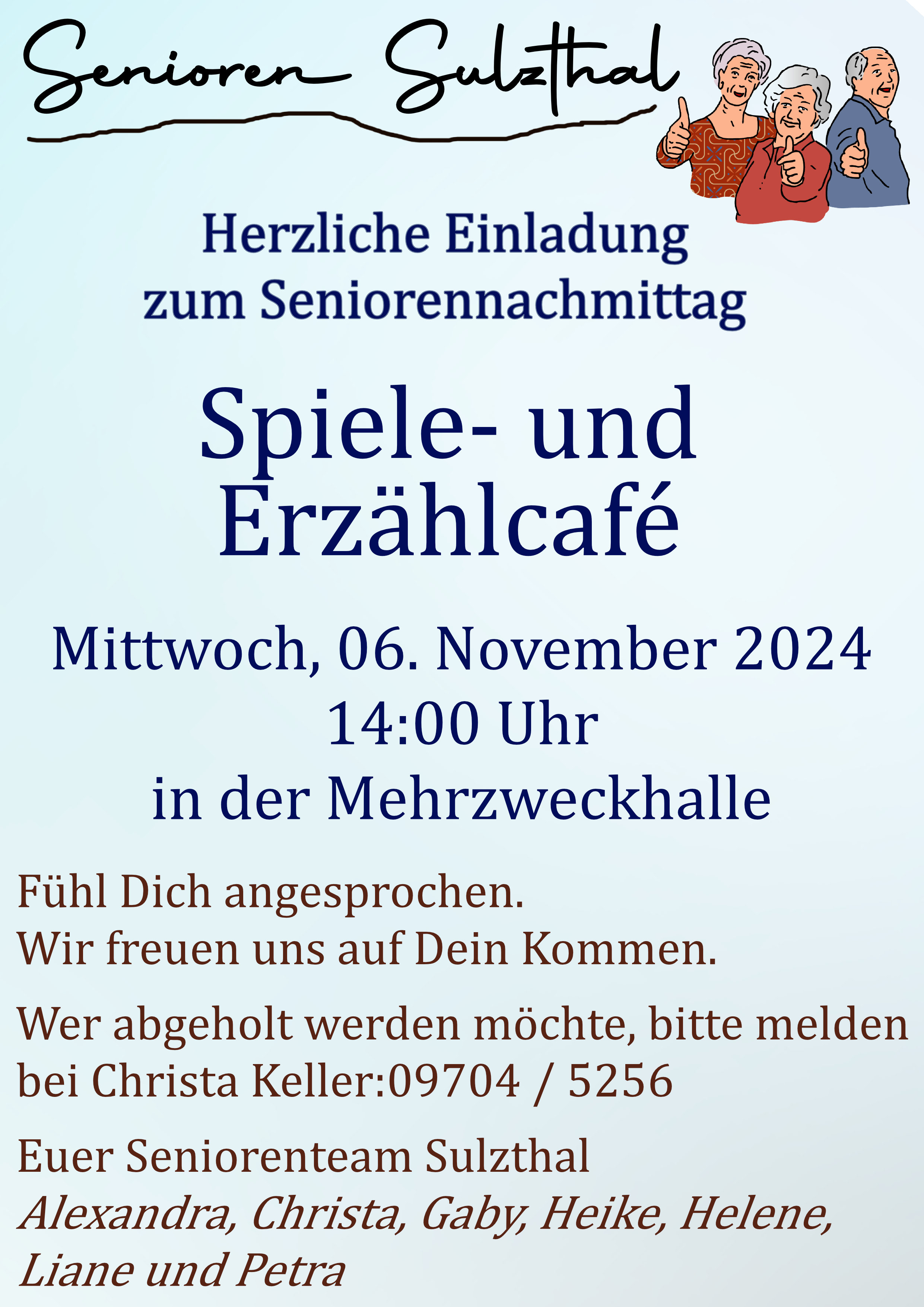 Senioren Sulzthal 2024 09 18 Erzählcafe