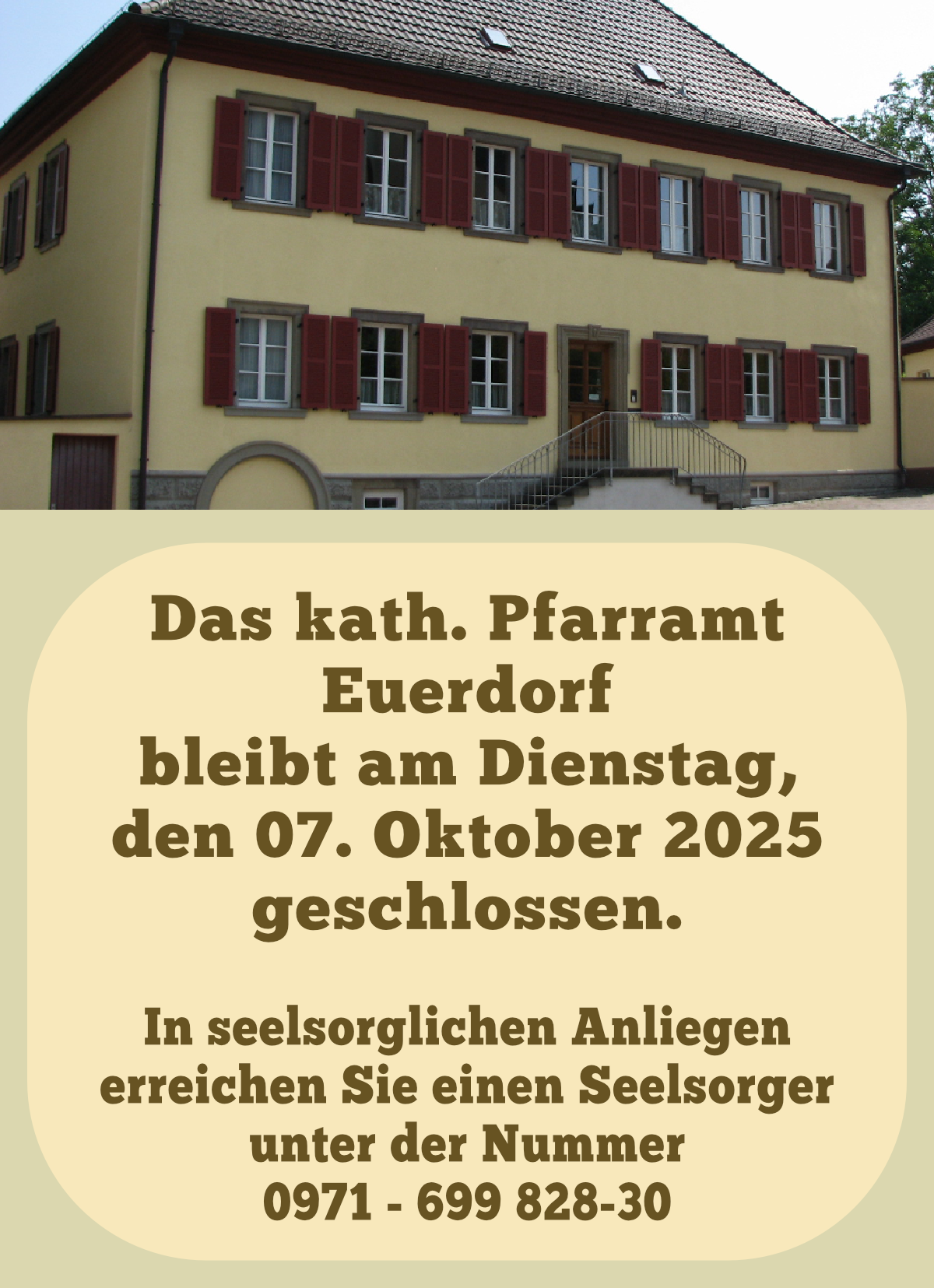 Pfarramt Eu geschlossen 01 14
